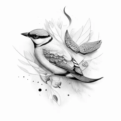 birds of  feather tattoo design idea
