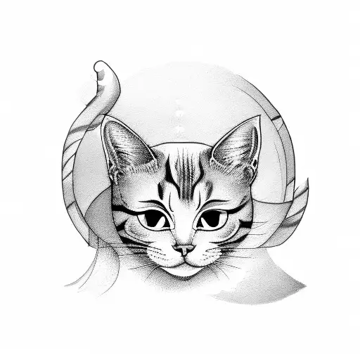 mischievous cat tattoo design idea