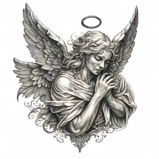 angel whispering tattoo design idea
