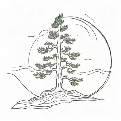 Cypress tree tattoo design idea