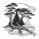 Cypress tree tattoo design idea