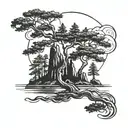 Cypress tree tattoo design idea