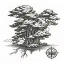 Cypress tree tattoo design idea