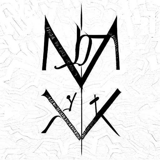 Yahweh written with the names of God from the Bible. tattoo design idea