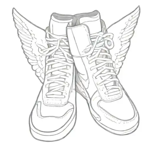 Air Force sneaker  with angel wings tattoo design idea