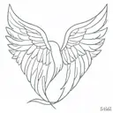 Air Force with angel wings tattoo design idea
