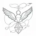 Air Force with angel wings tattoo design idea
