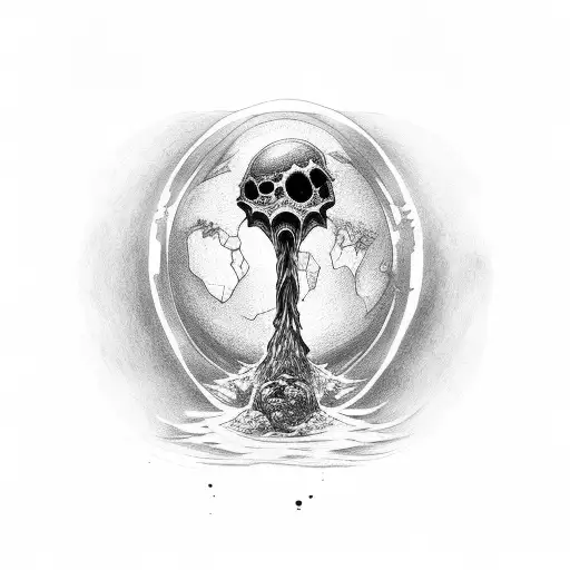 earth, broken bone, home tattoo design idea