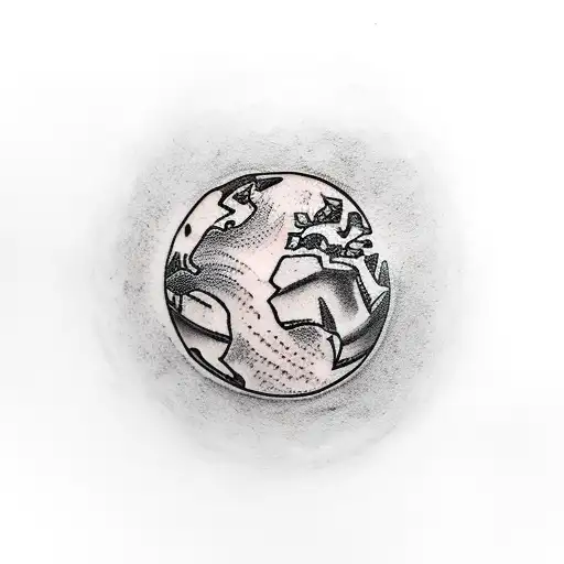 earth, broken bone, home tattoo design idea