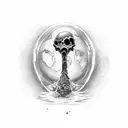 earth, broken bone, home tattoo design idea