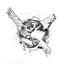 earth, broken bone, home tattoo design idea