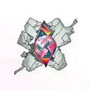 earth, broken bone, home tattoo design idea