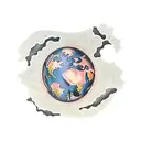 earth, broken bone, home tattoo design idea