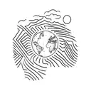 earth, broken bone, home tattoo design idea