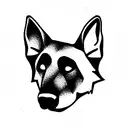 german shepherd dog head  tattoo design idea