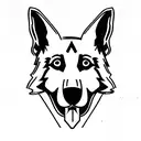 german shepherd dog head  tattoo design idea