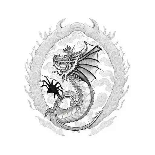 welsh Dragon sleeve with timepieces  tattoo design idea