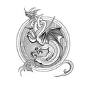 welsh Dragon sleeve with timepieces  tattoo design idea
