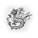 welsh Dragon sleeve with timepieces  tattoo design idea