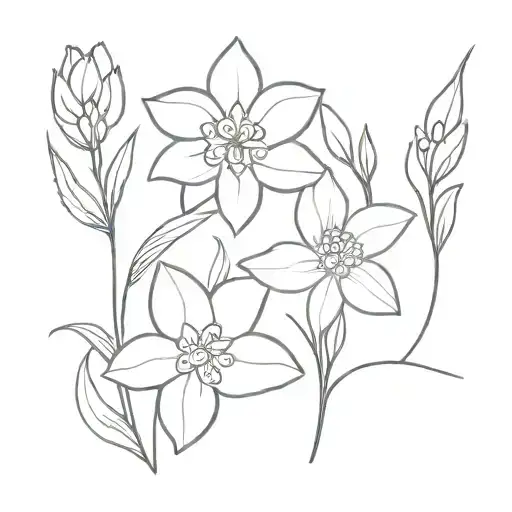III • XXIX • MMXXIV and jonquil flower tattoo design idea