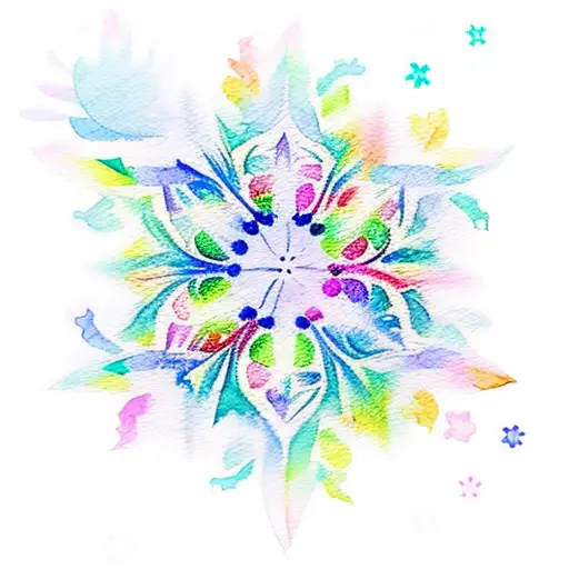 watercolor snowflakes turn into flowers  tattoo design idea