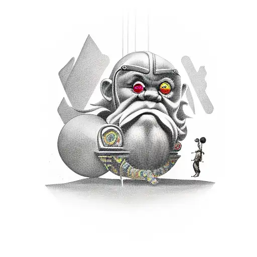 dwarf and chase tattoo design idea