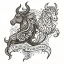Aquarius, pisces, and taurus zodiac sign tattoo design idea