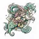 Aquarius, pisces, and taurus zodiac sign tattoo design idea