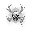 bird skeleton tattoo design idea