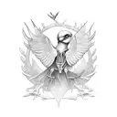 bird skeleton tattoo design idea