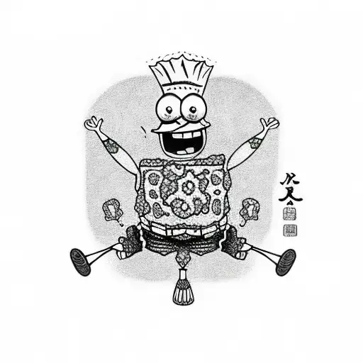 spongebob tattoo design idea
