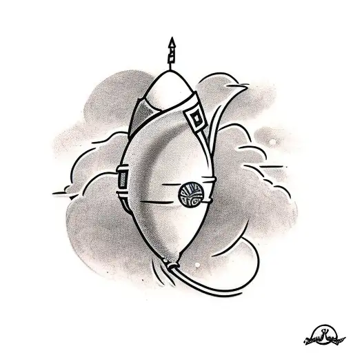 rocket cocoon tattoo design idea