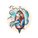rocket cocoon tattoo design idea