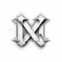 Combination of letters A and M tattoo design idea