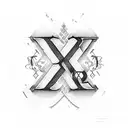 Combination of letters A and M tattoo design idea