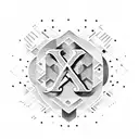 Combination of letters A and M tattoo design idea