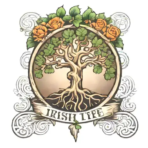 Irish tree of life tattoo design idea