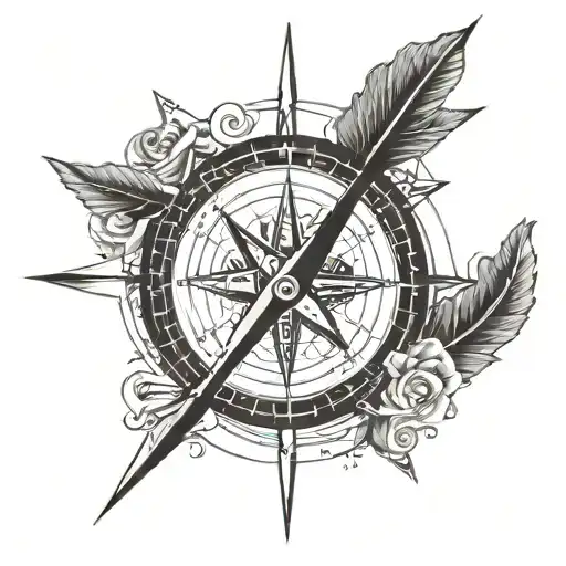 Compass It's an arrow pointing north like a compass would be. It's an arrow that has darkness rising to the north as  tattoo design idea
