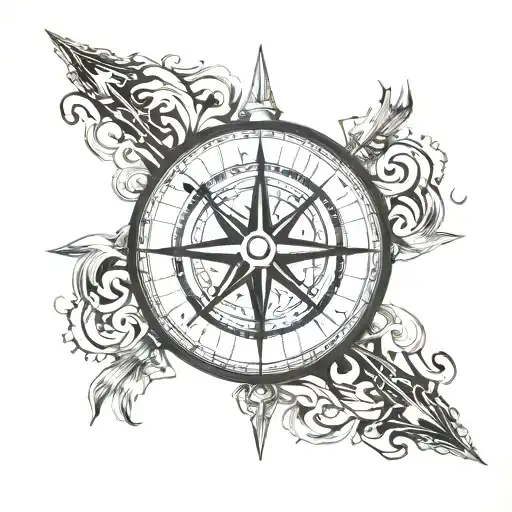 Compass It is an arrow pointing north like a compass, with darkness rising to light from heaven. tattoo design idea