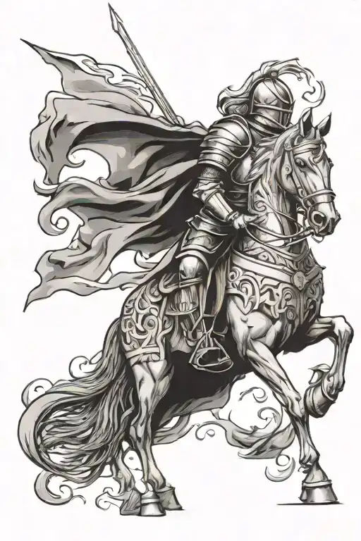 The English knight tattoo design idea