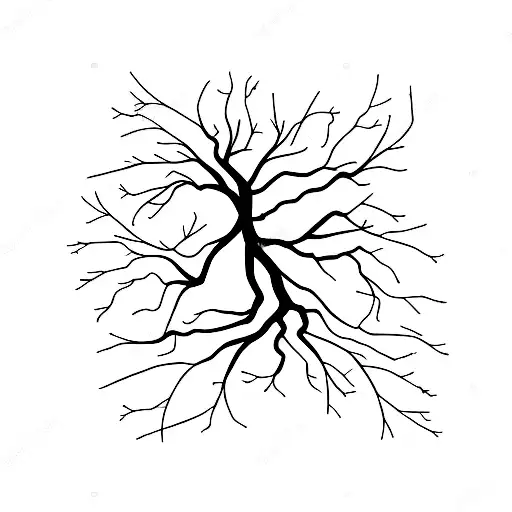 A minimalist tree with DNA strands as its branches tattoo design idea