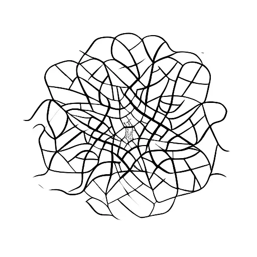 An abstract representation of a tree with intricate patterns resembling DNA helix tattoo design idea