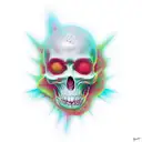 dark techno rave  tattoo design idea