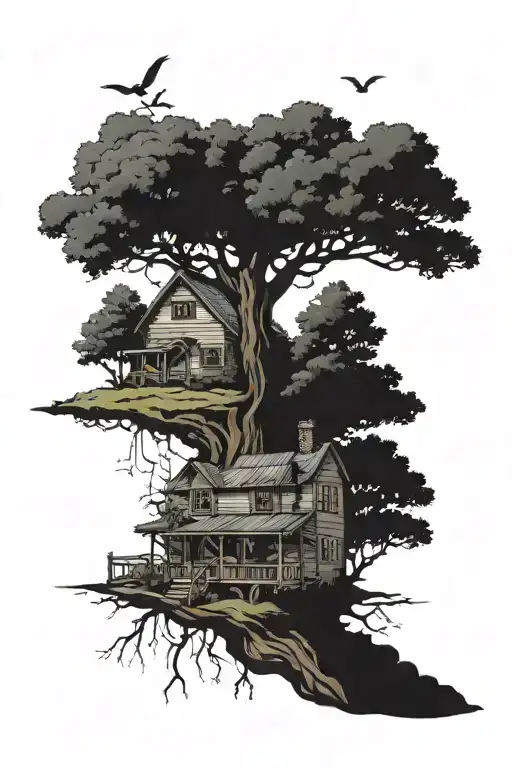 cousin inspired with grandparents house in the middle of Arkansas inspired  tattoo design idea