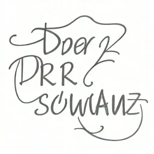 Small beautiful tattoo on the left shoulder with the inscription "Dr. Schwanz"  tattoo design idea