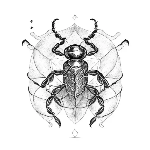 scorpion with roses tattoo design idea