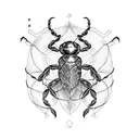 scorpion with roses tattoo design idea