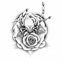 scorpion with roses tattoo design idea
