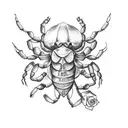 scorpion with roses tattoo design idea