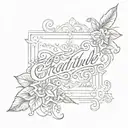 Gratitude  letters tattoo design idea